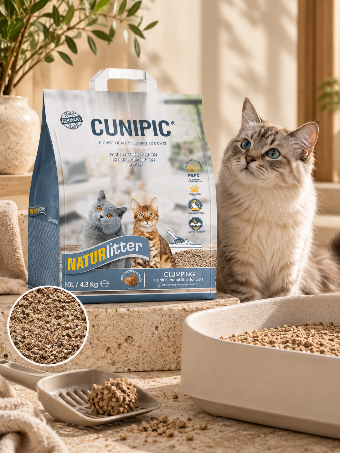 Arena aglomerante para gatos: qué es, cómo funciona y cuáles son sus beneficios