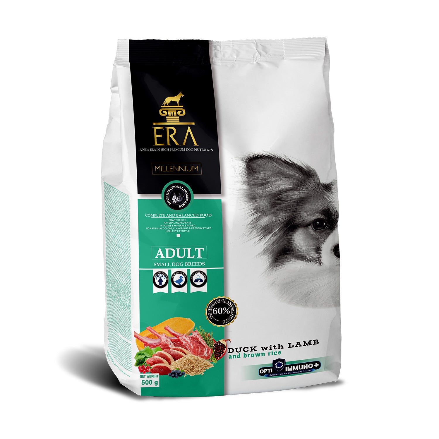 ERA Millennium Pato y Cordero con arroz integral para raza pequeña
